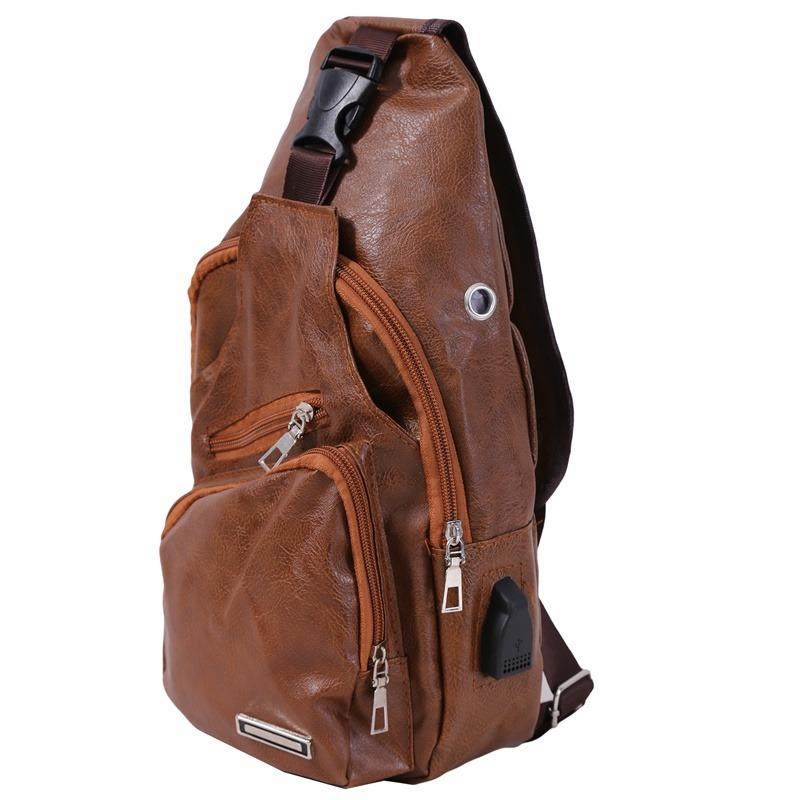 Men's Crossbody Bags Men's USB Chest Bag Designer Messenger Bag Leather Shoulder Bags Diagonal Package New Back Pack Travel 2025