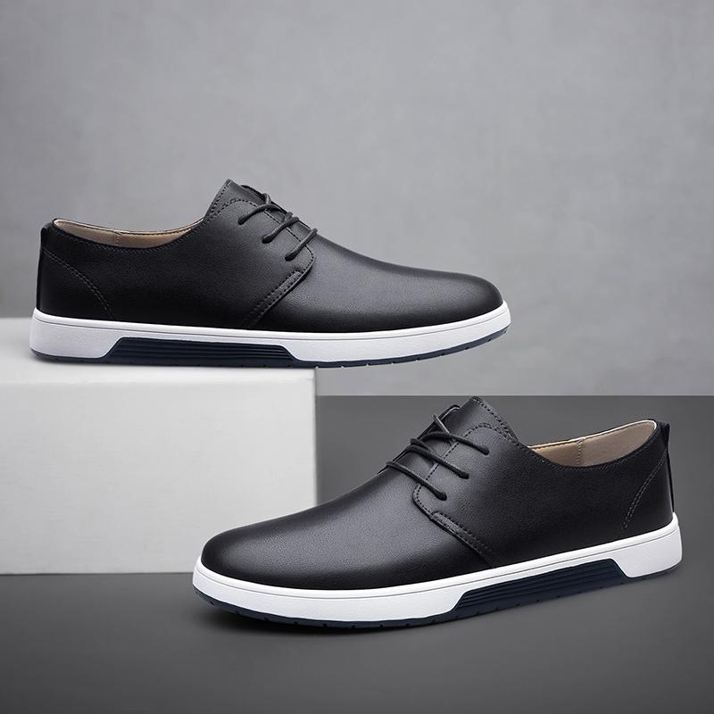 Herbst Weichsohlige Bequeme Slipper Flach und Leicht Herren Leder Freizeitschuhe Rutschfest Pendeln Herren Fahrschuhe