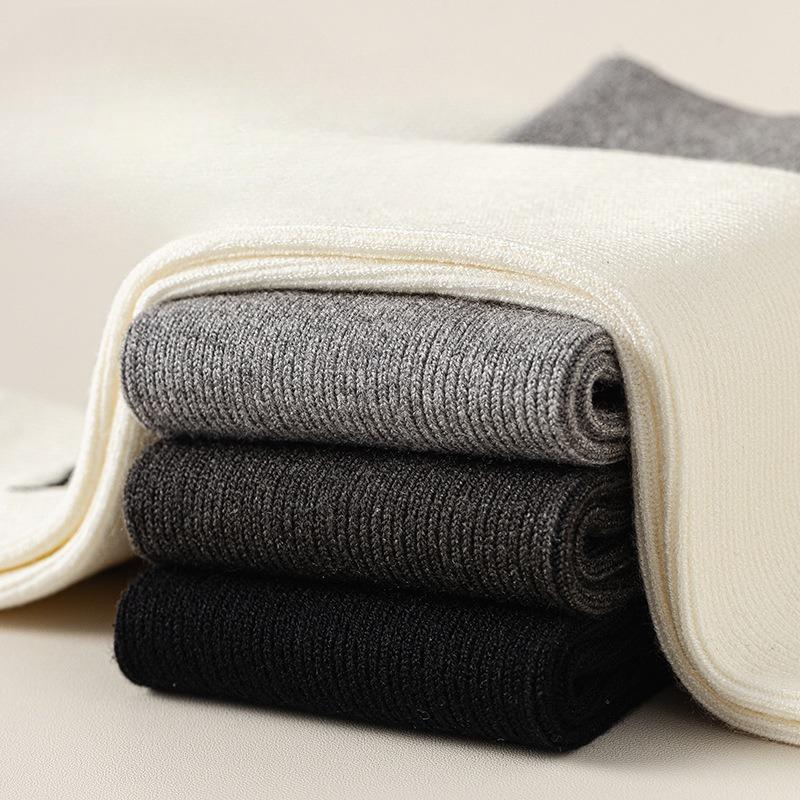 Calf Socks, Women's Embroidered Bow Socks, Spring and Autumn Ballet Style Long Stockings, Double-needle Cotton