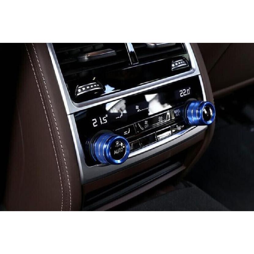 Blue Aluminum 2016- Air Conditioner Button Knob Cover Trim For BMW 7 Series