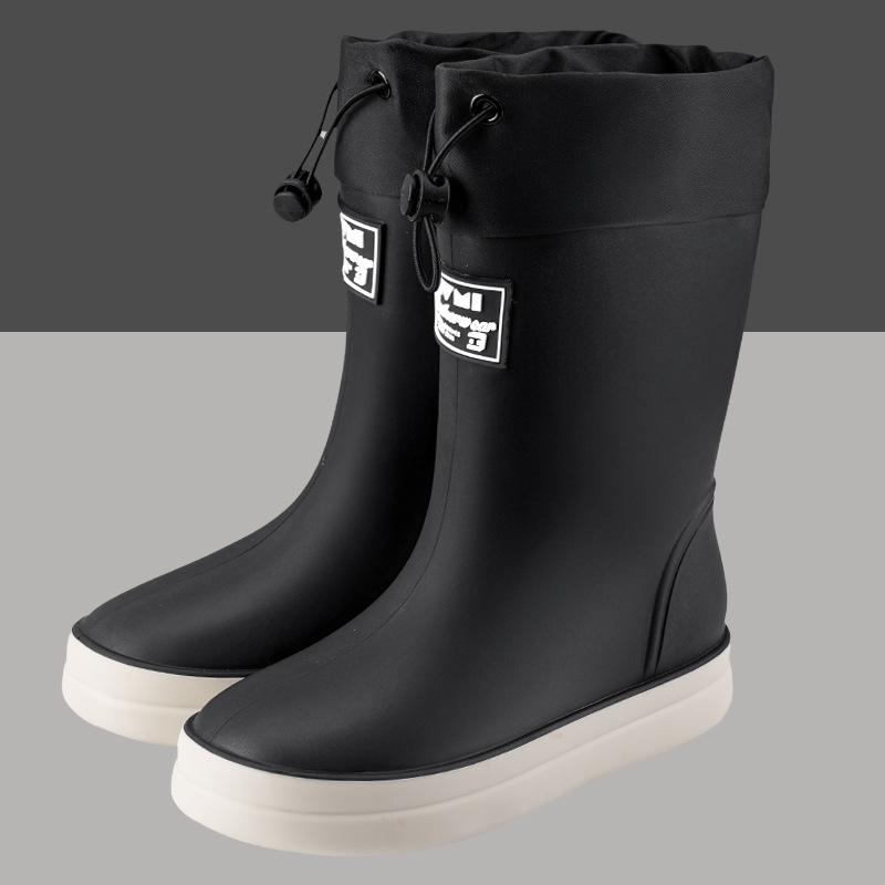 

Новый детский уличный комплект водонепроницаемая обувь модные мужские и женские резиновые сапоги детская высокая резиновая дождевая обувь на мягкой подошве Inner length 150