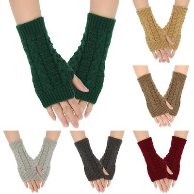 2020 Damen-Handgelenk-Strickhandschuhe, Winter, lange Handwärmer, fingerlose Handschuhe für Damen, warme Handgelenk-Fäustlinge für Radfahren im Freien