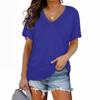 Summer Women's T-Shirt V-Neck Solid Short Sleeve Top