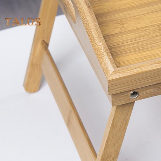 Bed Table Tray with Folding Leg Strong Load-bearing Smooth Edge Burr Free Multifunctional Bamboo Bed Tray Storage Holder