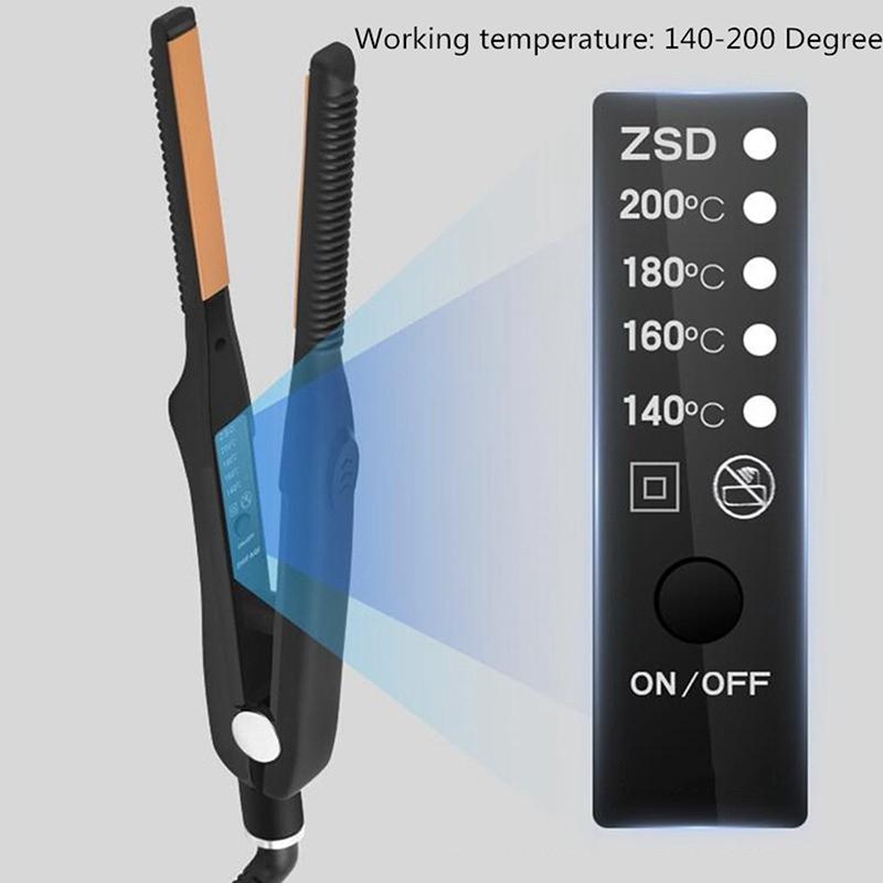 Short Hair Narrow Flat Iron 2 in 1 Hair Straightener And Curler Portable Tourmaline Ceramic Straightening Flat Iron Styling Tool