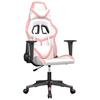 Gaming Chair White and Pink Faux Leather