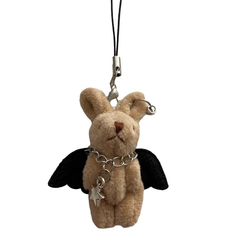 Eye-catching Keychain Jewelry Plush Rabbit Keychains Party Gift Alloy Material Plush Rabbit Keyrings for Backpack Bags 1