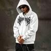 Casual Bedrukt Volledig Rits Hoodie Sweatshirt, Comfortabel Fleece Hoodie met Rits, Unisex Stijl