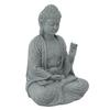 Buddha Statue Green Sandstone Sculpture Buddhist Sitting Figurine Ornament for Living Room Courtyard 7135K-02