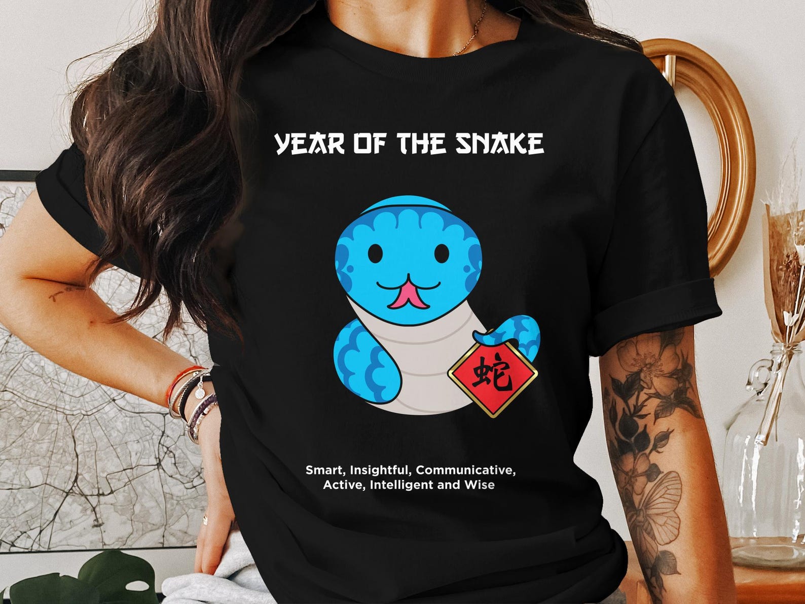 Cute Snake Lunar New Year TShirt, Chinese Zodiac Snake TShirt, Snake Tee, Chinese New Year Shirt, Lunar New Year Tee 3XL