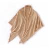 2026 Autumn/Winter Women's Pure Wool Tassel Knit Shawl – Soft, Warm, Solid Triangle Scarf