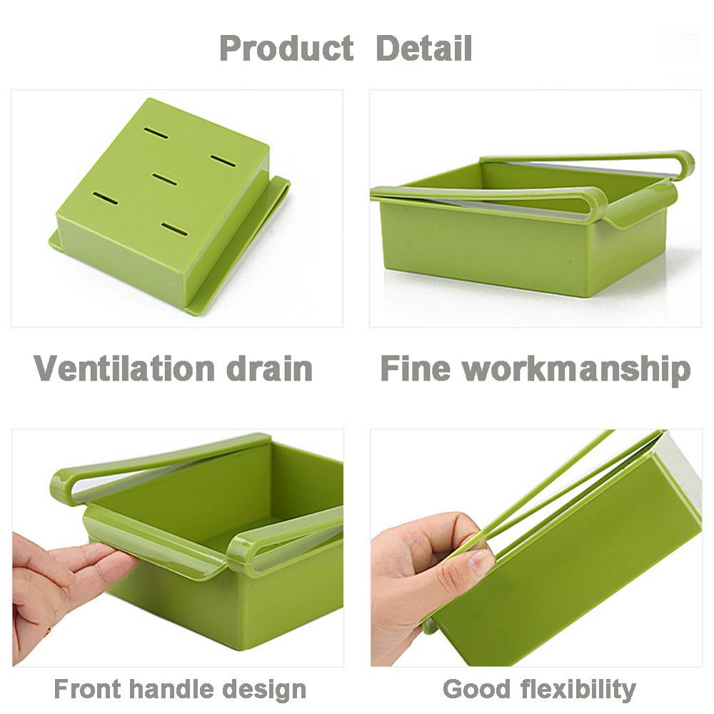 Slide Kitchen Fridge Freezer Space  Organizer Storage Rack Shelf Holder