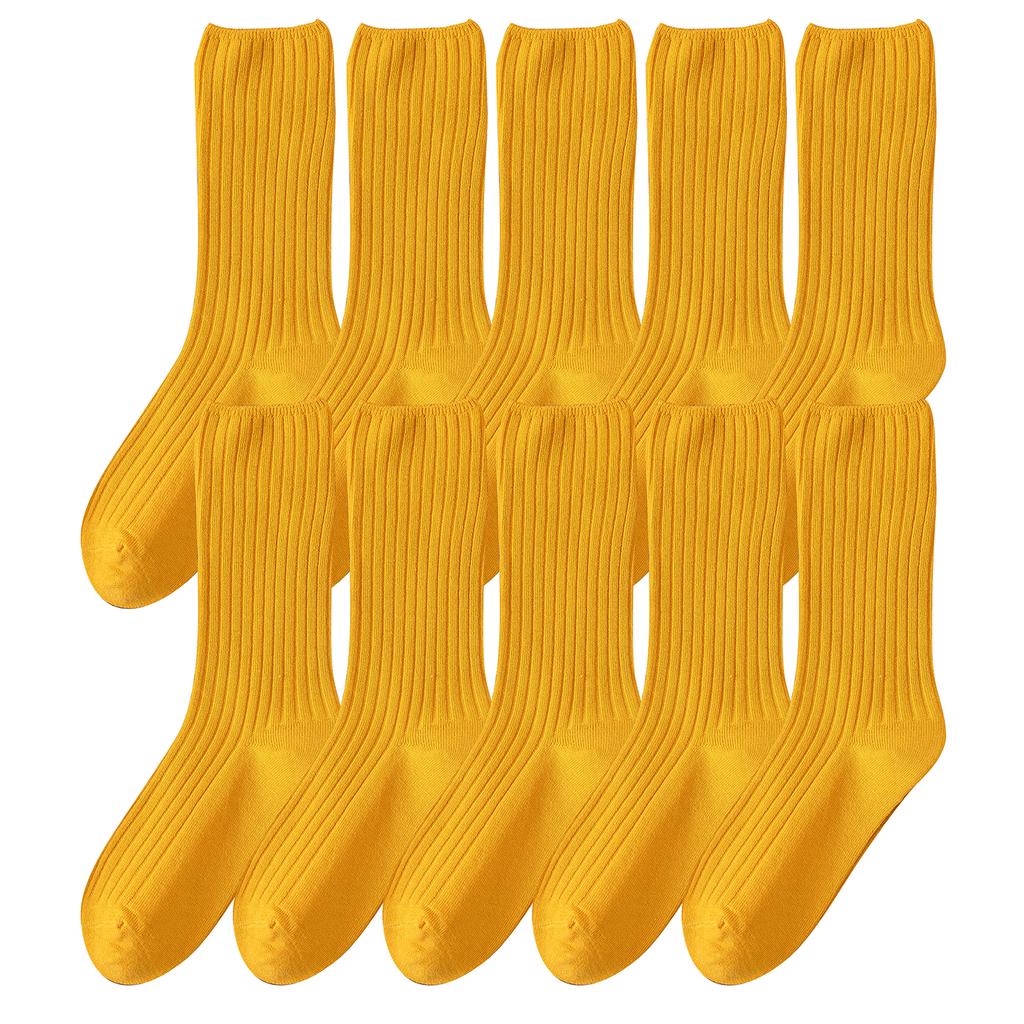 10Pairs Retro Frauen Baumwolle Lose Socken Herbst Winter Stricken Einfarbig Lange Schwarz Rosa Koreanische Japanische Student Mädchen