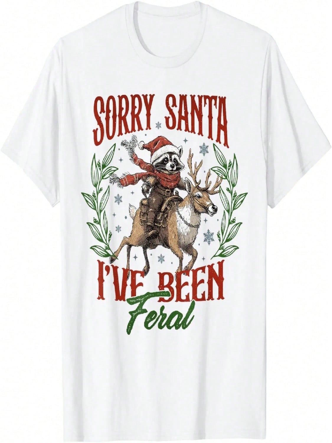 Sorry Santa I ve Been Raccoon Cowboy Cowgirl Christmas T-Shirt S разноцветный