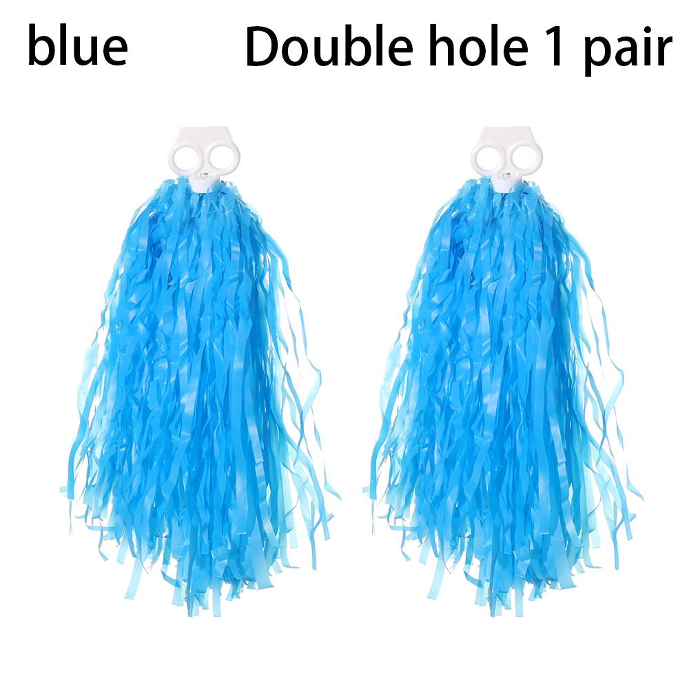1pair 2 styles Fancy Double hole handle Cheerleader pompoms Cheerleading Cheering Ball Club Sport Supplies Dance Party Decorator