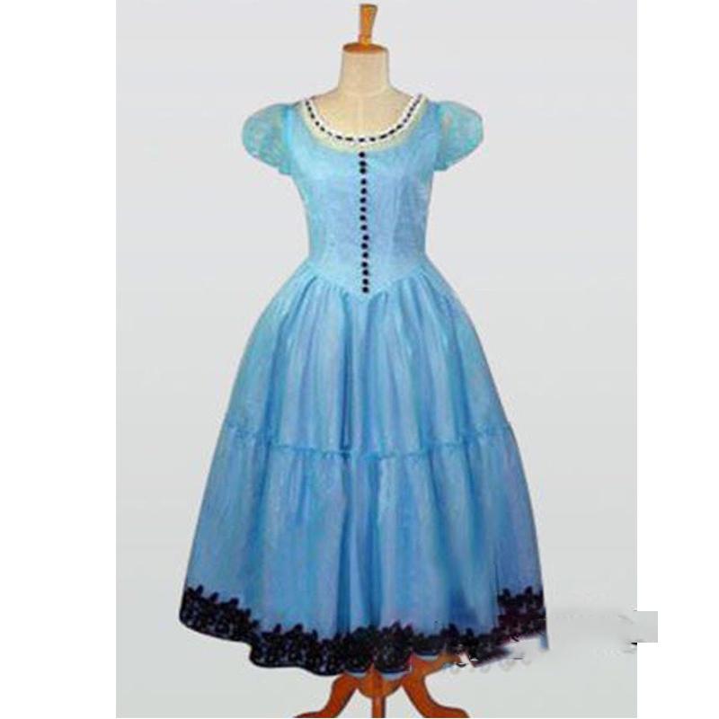 Enchanting Alice In Wonderland Tim Burton Cosplay Blue Dress For Halloween And Prom