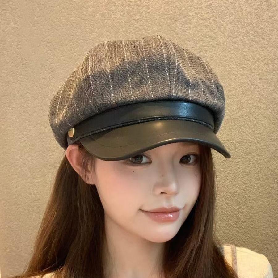 Liangfang's new autumn and winter British style octagonal hat classic versatile face small retro painter hat