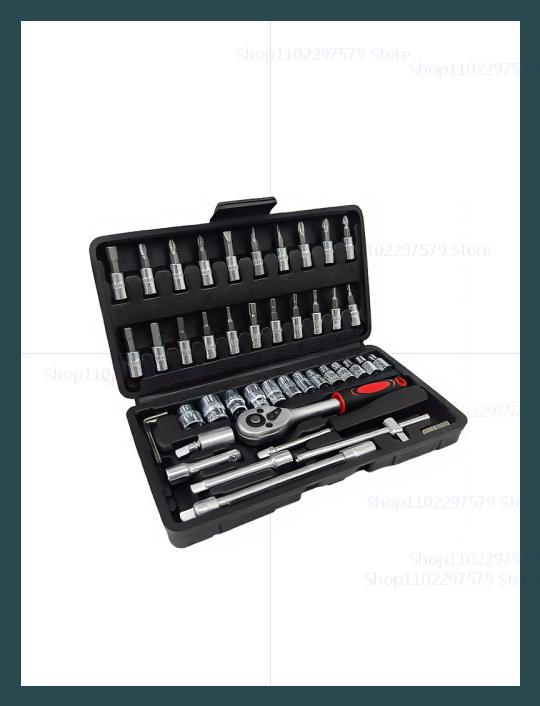 

Набор торцевых ключей с трещоткой для мотоцикла, 46 шт., привод 1/4 дюйма, набор инструментов для ремонта автомобиля, велосипеда, транспортного средства, для механического обслуживания