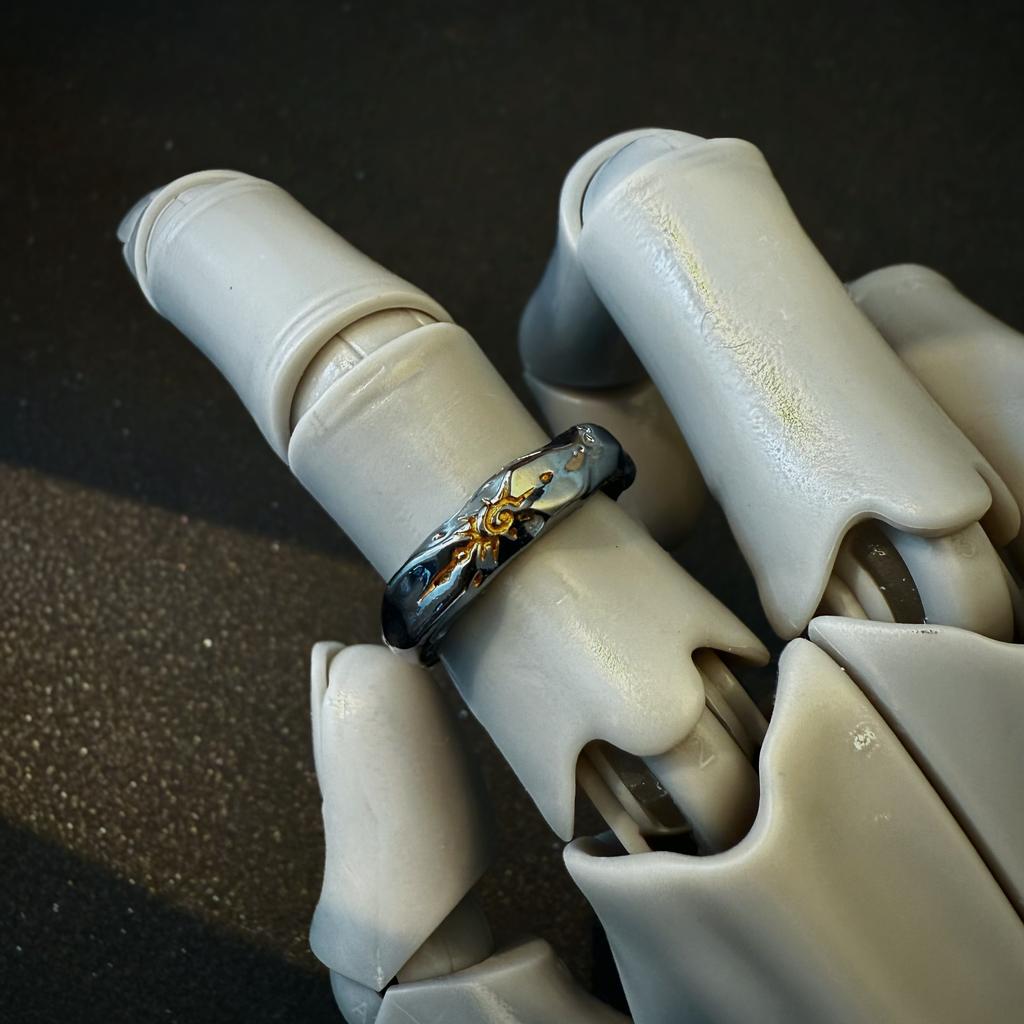 Retro Sun Rune Totem Adjustable Open Ring For Men Punk Gothic Edgy Copper Zircon Unisex Elegant Vintage Accessories Trendy Gift