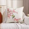 VIKAMA Floral And Bird Print Cushion Cover Rustic Style Fresh Floral Pattern Cushion Living Room And Bedroom Decorative Cushion