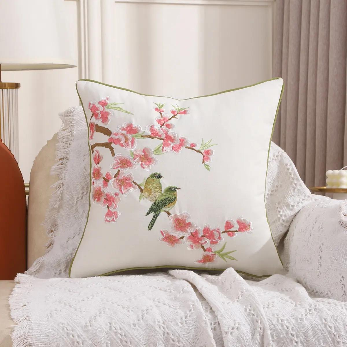 VIKAMA Housse de coussin florale nordique Minimaliste Moderne Salon Canapé Housse de coussin décorative Rehaussez le style de votre maison 45x45cm