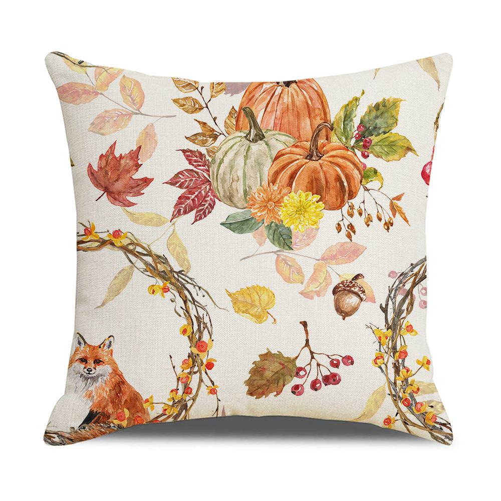 Home Autumn Pillow Cover New Pumpkin Truck Linen Cushion Cushion Cover