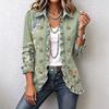 Women's Floral Print Cardigan, Long Sleeve Ruffle Open Front Top, Casual Outerwear for Spring and Fall