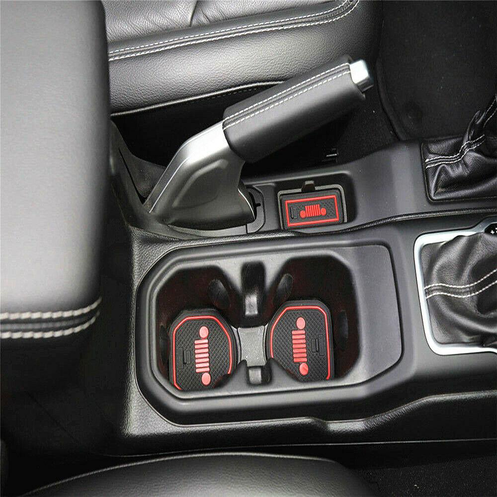 For 2018 Jeep Wrangler JL JLU Accessories Door Mats Gate Slot Mat Cup Pads Red