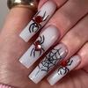 3D Dark Spider Rhinestone Embossed Halloween Nail Art Stickers - Wearable False Nails