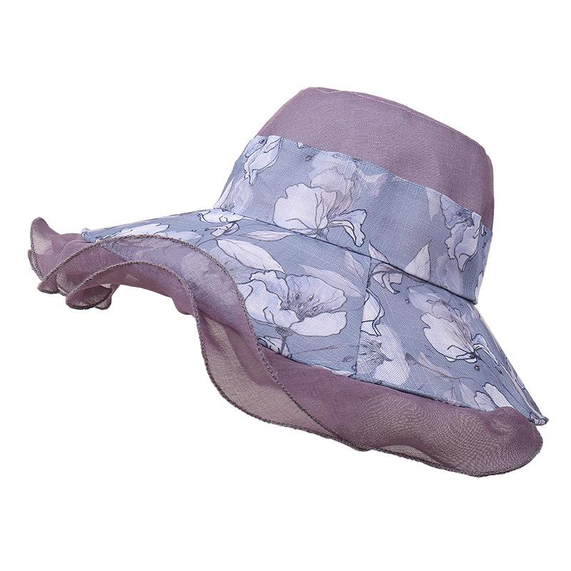 Fashion Big Wave Lace Sun Hat Women's Summer Outdoor Vacation Sun Hat Big Brim Seaside Beach Hat