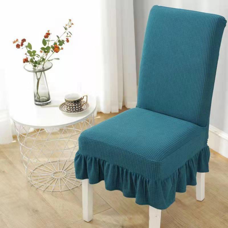 1PC Universal Chair Cover Elastic All-Inclusive Waterproof El Household Table Stool Cover Solid Colour Skirt Chair