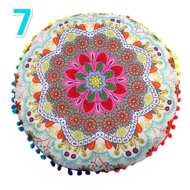 43cm Home Decor Pillow Cases Mandala Round Pillow CaseHome Bohemian Printed Cushion Cover