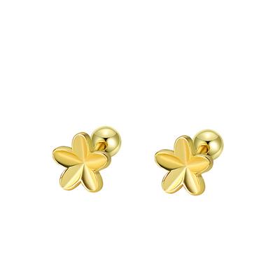 Flower Screw Earrings Are Elegant and Light Luxury High-end Earrings Small, Exquisite, Versatile and Simple Women