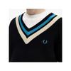 Fred Perry [hq Genuine] Fred Perry [sharp] Strappy Trim V Neck Knit  102  Afpm2336523 102 qzgAfpm2336523 102