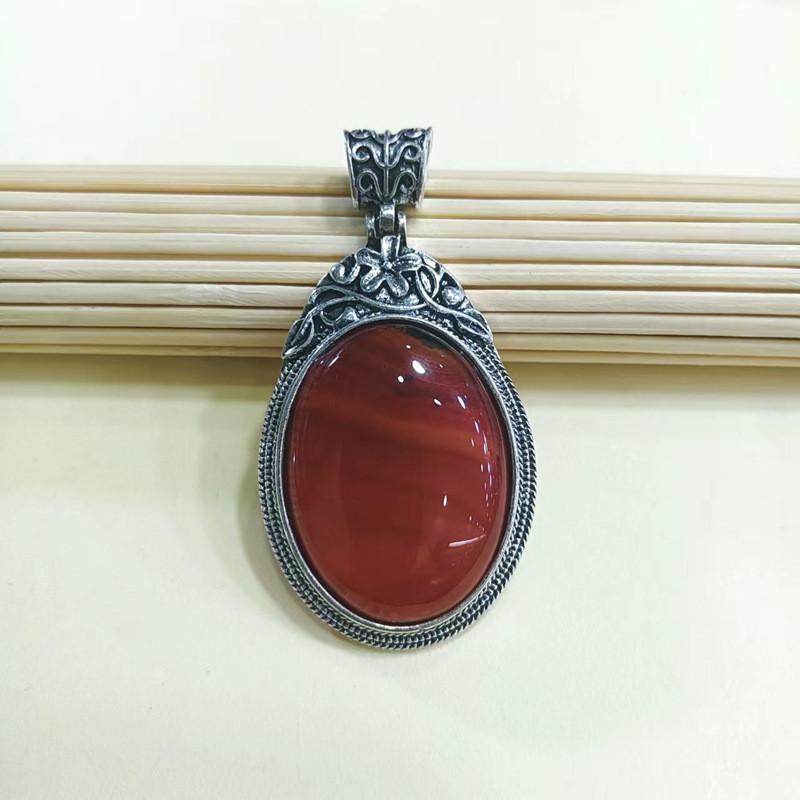 Geometric Gemstone Necklace Pendant With Embedded Semi Precious Stones For Fashion Jewelry Enthusiasts