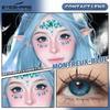 Eyeshare 1 Pair Blue Cosplay Contact Lenses for Eyes Blue Hot Anime Cosplay Lens 14.0~14.5mm Halloween Makeup Lens