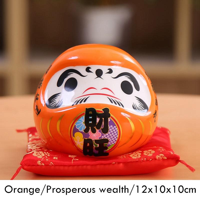4,5 Zoll Maneki Neko Daruma Ornament Keramik Glückskatze Statue Home Dekoratives Geschenk Feng Shui Sparschwein