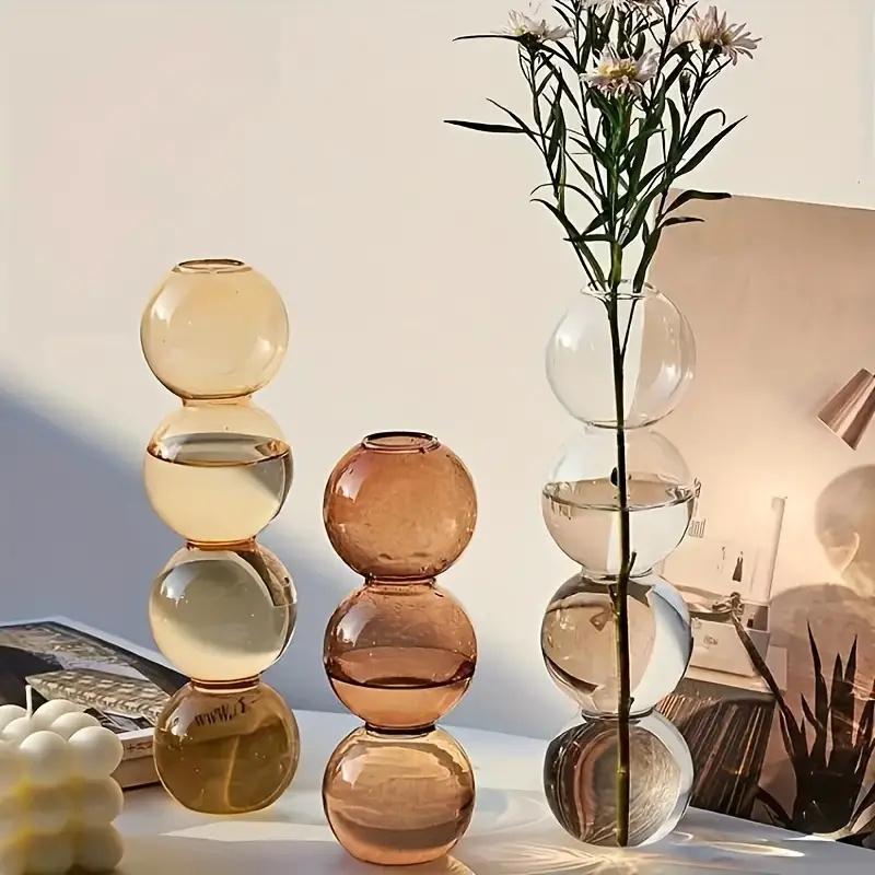 Exquisite Bubble Glass Vase Hydroponic Flowers Pot Elegance Chic Artistic Decoration for Home Decor Nordic Inspired Centerpiece
