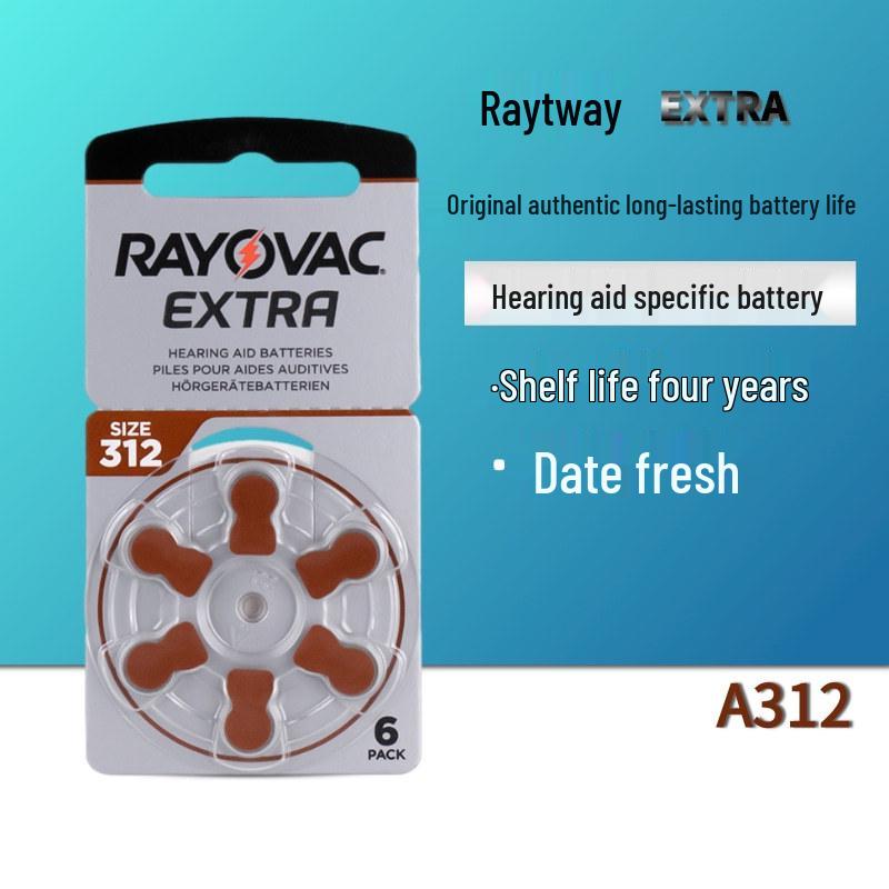 Rayovac EXTRA A312 Zinc Air Hearing Aid Batteries, 1.45V