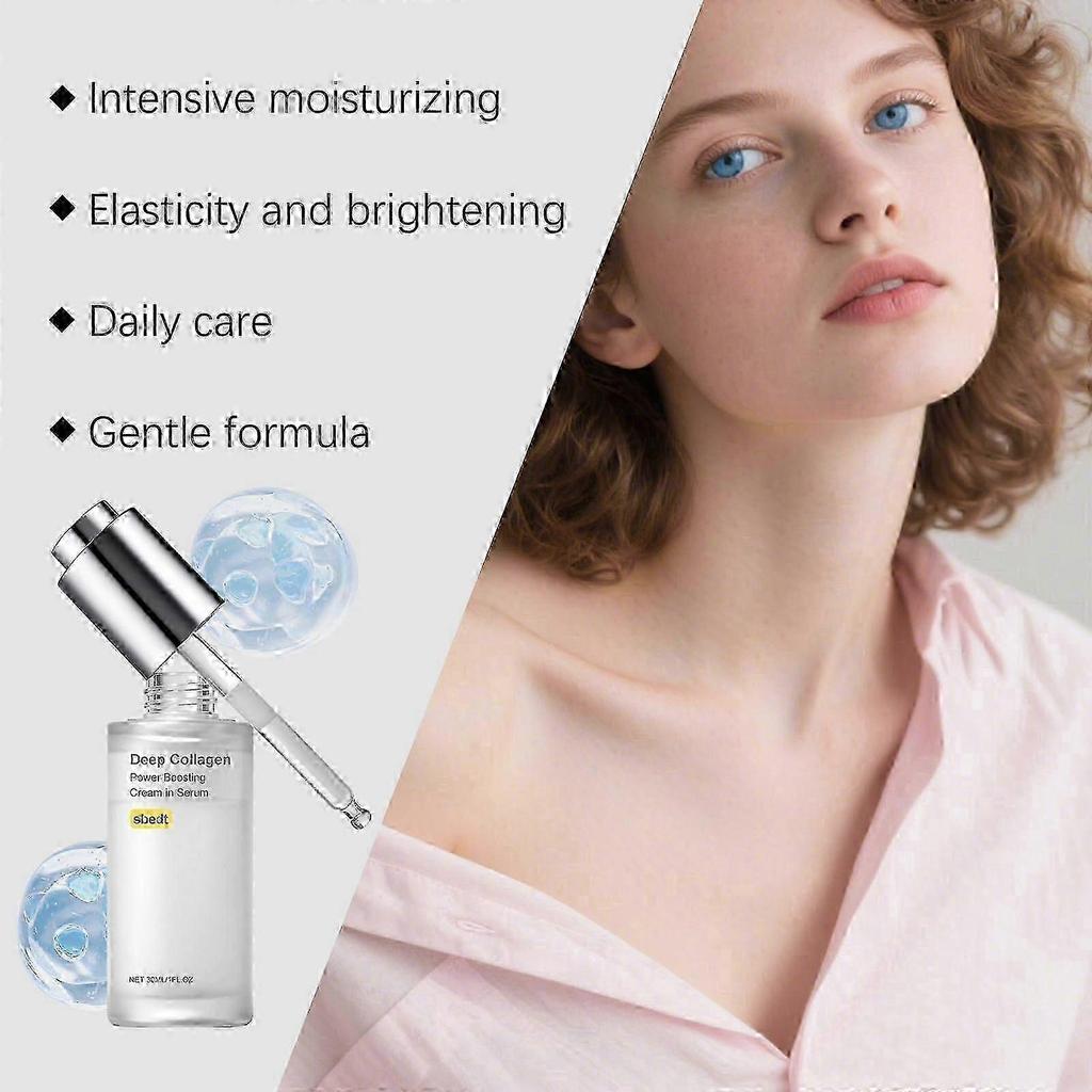 Tiefes Kollagen Anti-Falten Creme Serum | Echtes Kollagen, Hautvolumen, Glas-Haut, Elastizität für reife Haut, Gesichtsserum, 30ml
