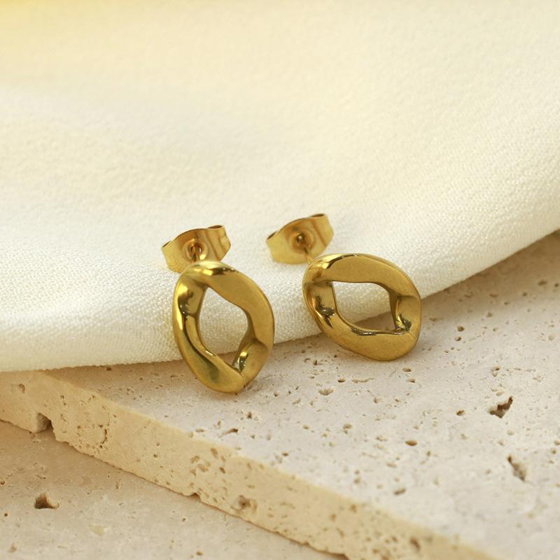 Temperament Simple Personality Geometric Jewelry Accessories Stainless Steel Irregular Shape Earrings Earrings