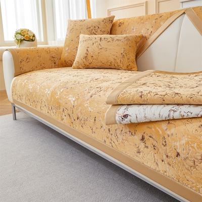 Funda de sofá antideslizante de terciopelo estampada con líneas de mármol para sala de estar, funda de sofá de toalla lavable y extraíble para todas las estaciones