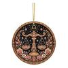 Zodiac Sign Decor 2D Flat Pearl Painting Ornament, Double Sided Theme Hanging Gem Home Ornament Art Craft, Rhinestone Beads Pattern Acrylic