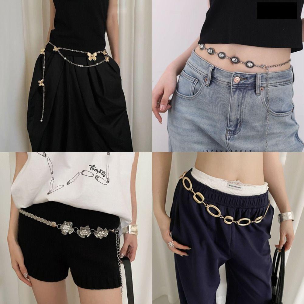 

High-end Design Chain Belt Metal Dress Belt Chain New Metal Chain Waistband Women Gold Style 5