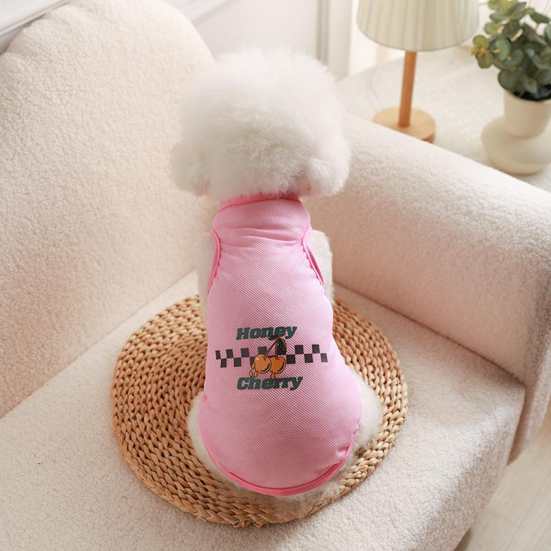 Summer Thin Printed Mesh Vest Cat Clothes Pet Vest Thin Corgi Teddy Pomeranian Dog Clothes