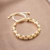 Artificial Pearl Beaded Bracelet With Geometric Oval Design For Womens Fashion Accessory