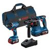Combo 2 Tools 18V GSR 18V-45 and Hammer Drill GBH 18V-22 - 2 Batteries 4 Ah and Bag
