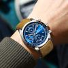 Luxury Brand New Fashion Men's Watches Real leather Strap Waterproof Sport Quartz Chronograph Military Watch Men Clock