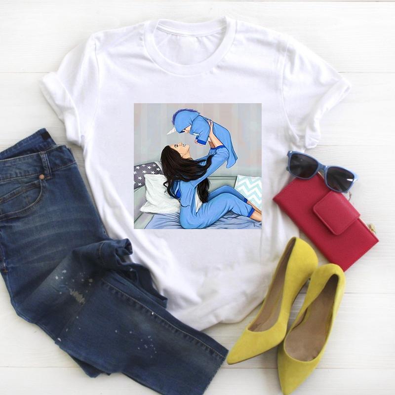New Arrival Funny Round Neck Tshirt Women Simple T-Shirt Cartoons Short-Sleeve New Tee Basic T Shirt Ladies Top Female Summer