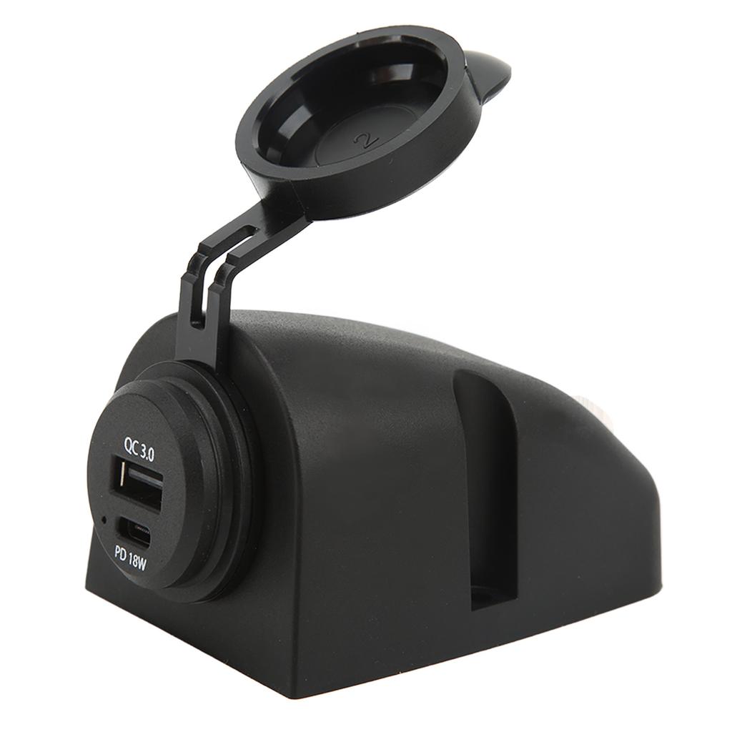 Car Charger Adapter QC 3.0 PD 18W Fast Charging Dual Port USB Type C Charging Socket for Motorcycles